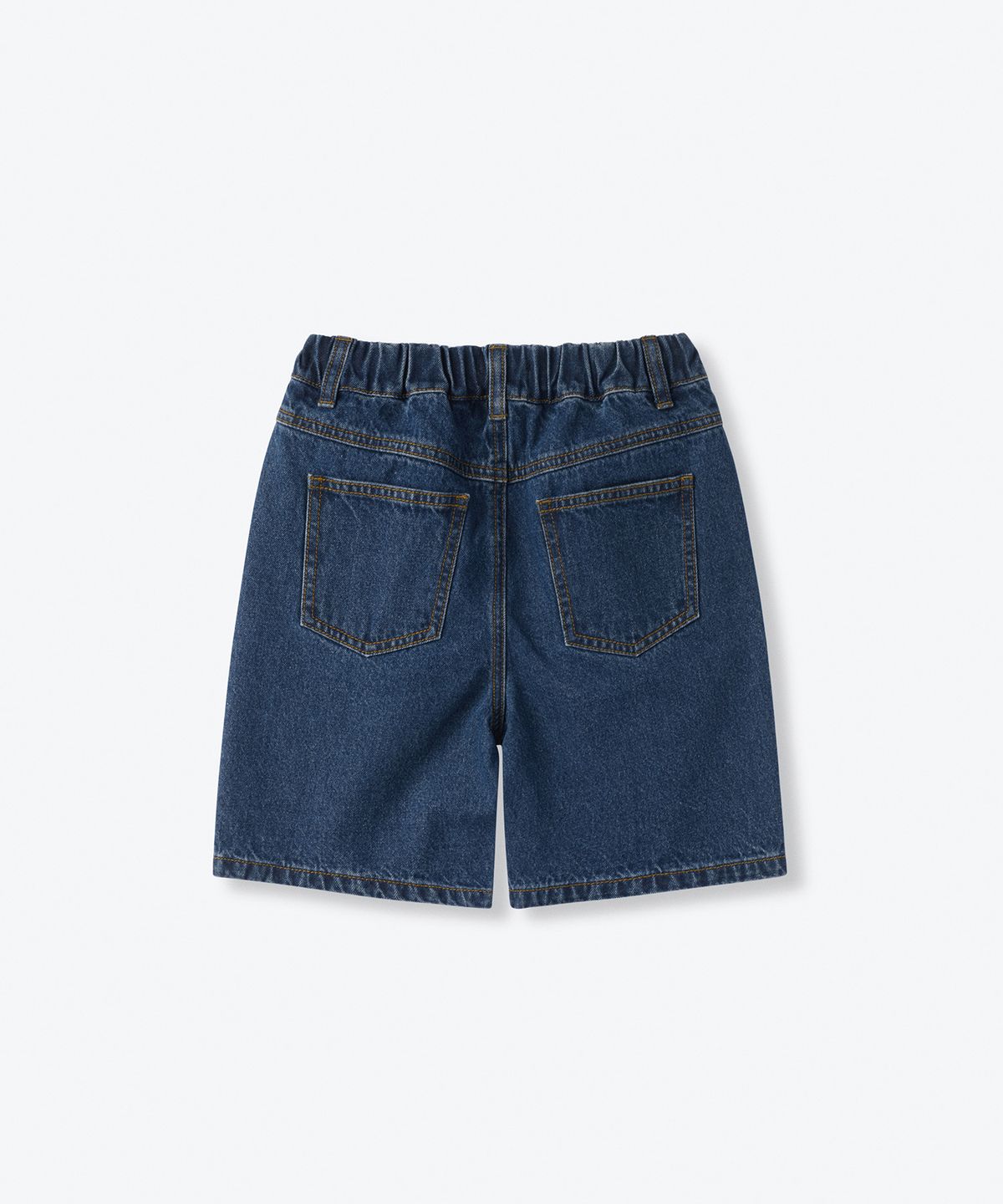 무신사 스탠다드 키즈(MUSINSA STANDARD KIDS) 원 턱 와이드 데님 쇼츠 [미디엄 인디고]