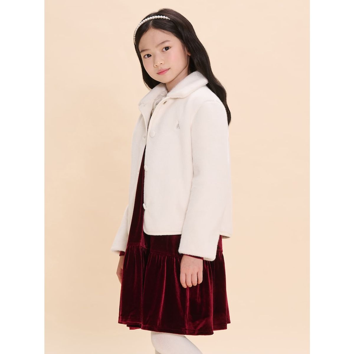 빈폴 키즈(BEANPOLE KIDS) 여아 퍼 코트  아이보리 (BI493TG020)