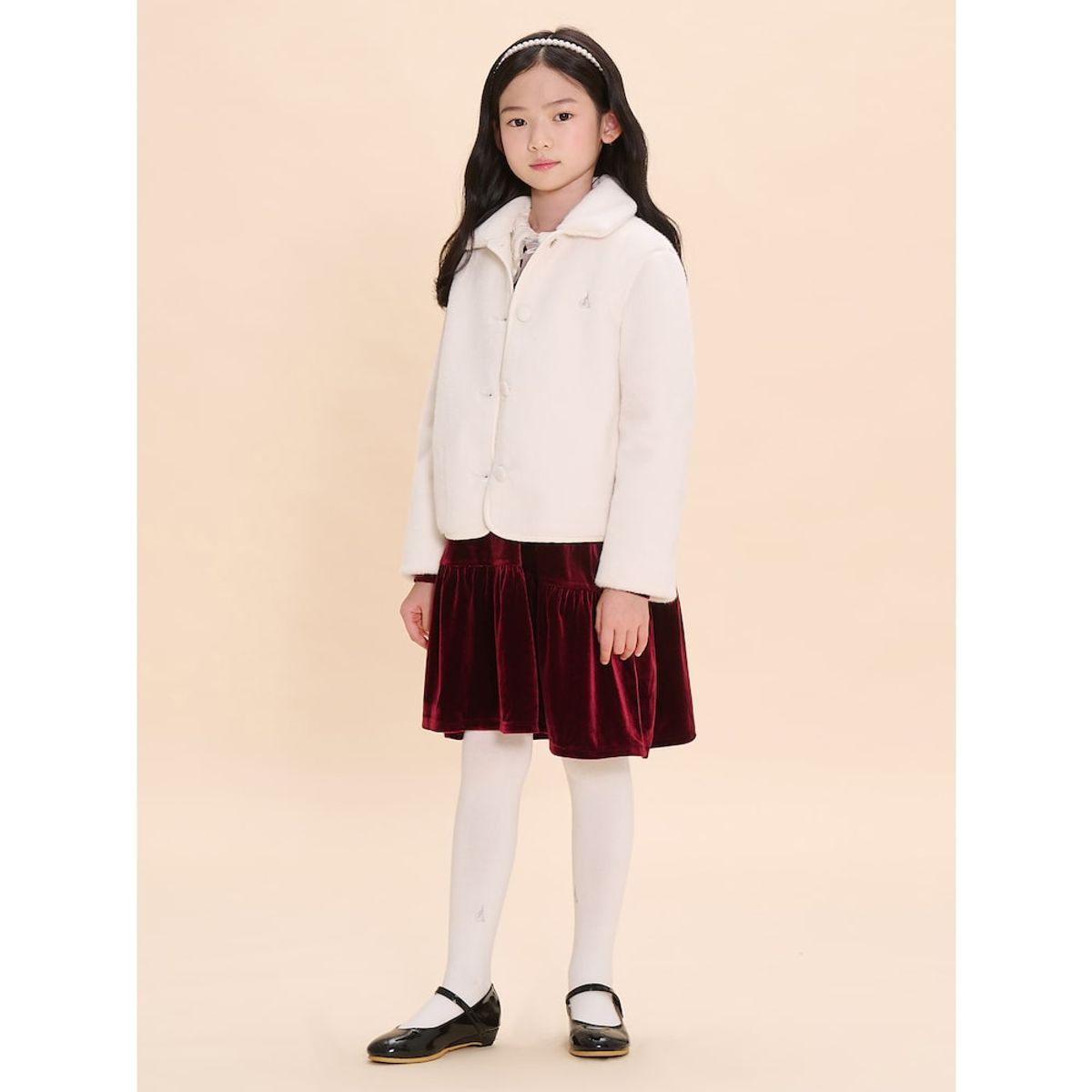 빈폴 키즈(BEANPOLE KIDS) 여아 퍼 코트  아이보리 (BI493TG020)