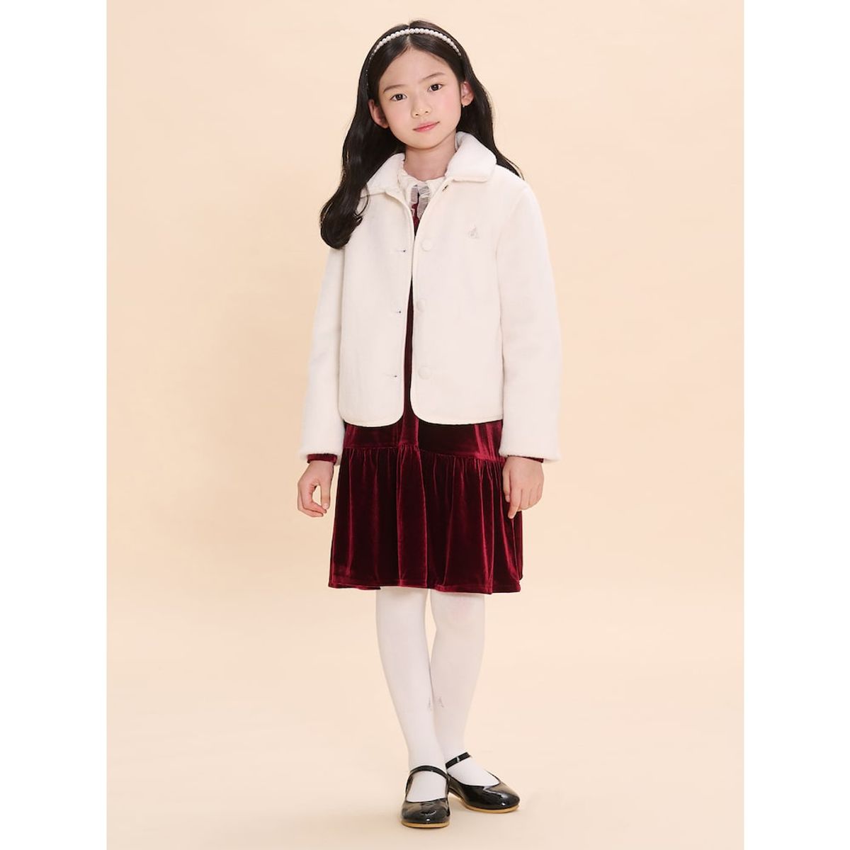 빈폴 키즈(BEANPOLE KIDS) 여아 퍼 코트  아이보리 (BI493TG020)