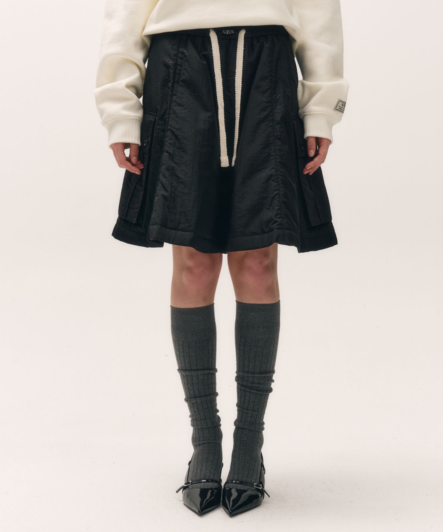 【 SATUR 】(W) Padded Balloon Cargo Skirt MUSINSA | SATUR (W) Padded Balloon Cargo Skirt Black