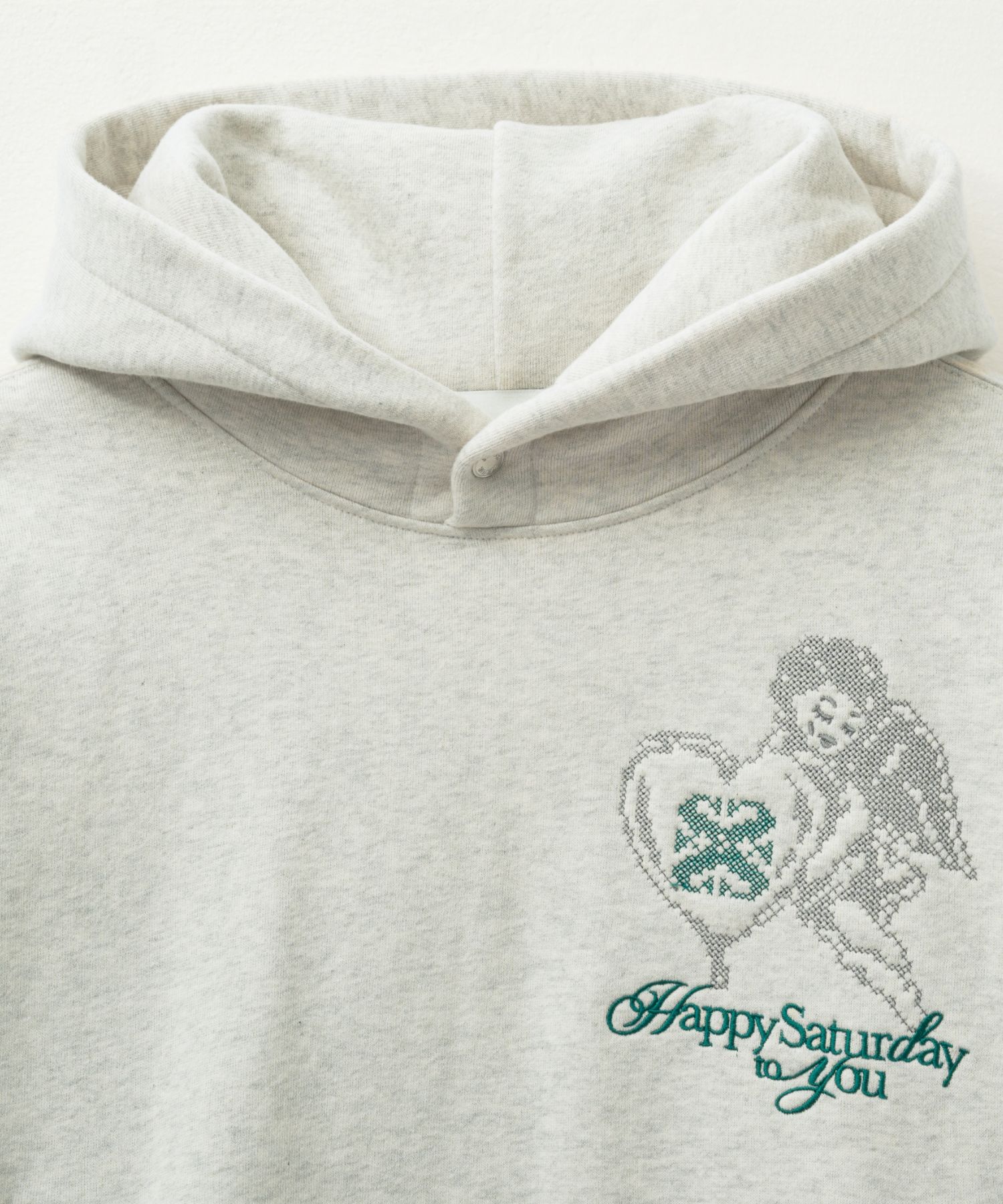 ★韓国の人気★【SATUR】★Angel Cross Stitch Hoodie★ MUSINSA | SATUR Angel Cross Stitch Fleece Hooded T-Shirt