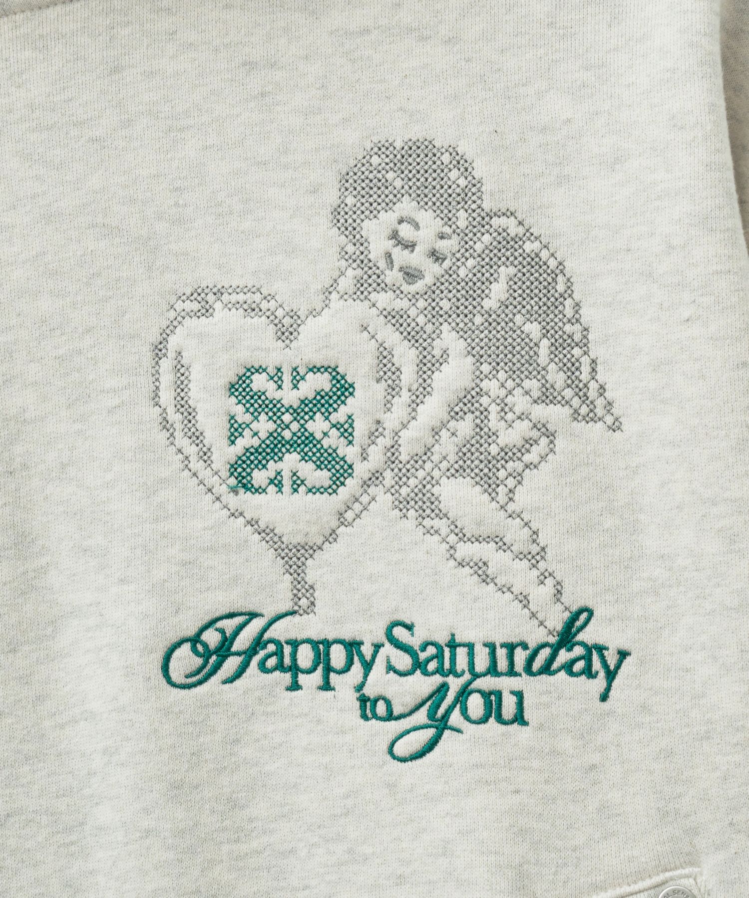 【SATUR】男女兼用/フーディー★ Angel Cross Stitch Hoodie ★ MUSINSA | SATUR Angel Cross Stitch Fleece Hooded T-Shirt