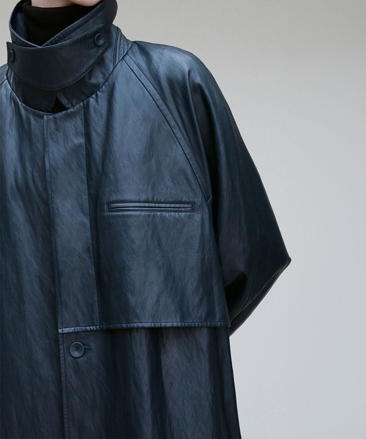리이(RE RHEE) UNISEX LATCH COLLAR TRENCH COAT