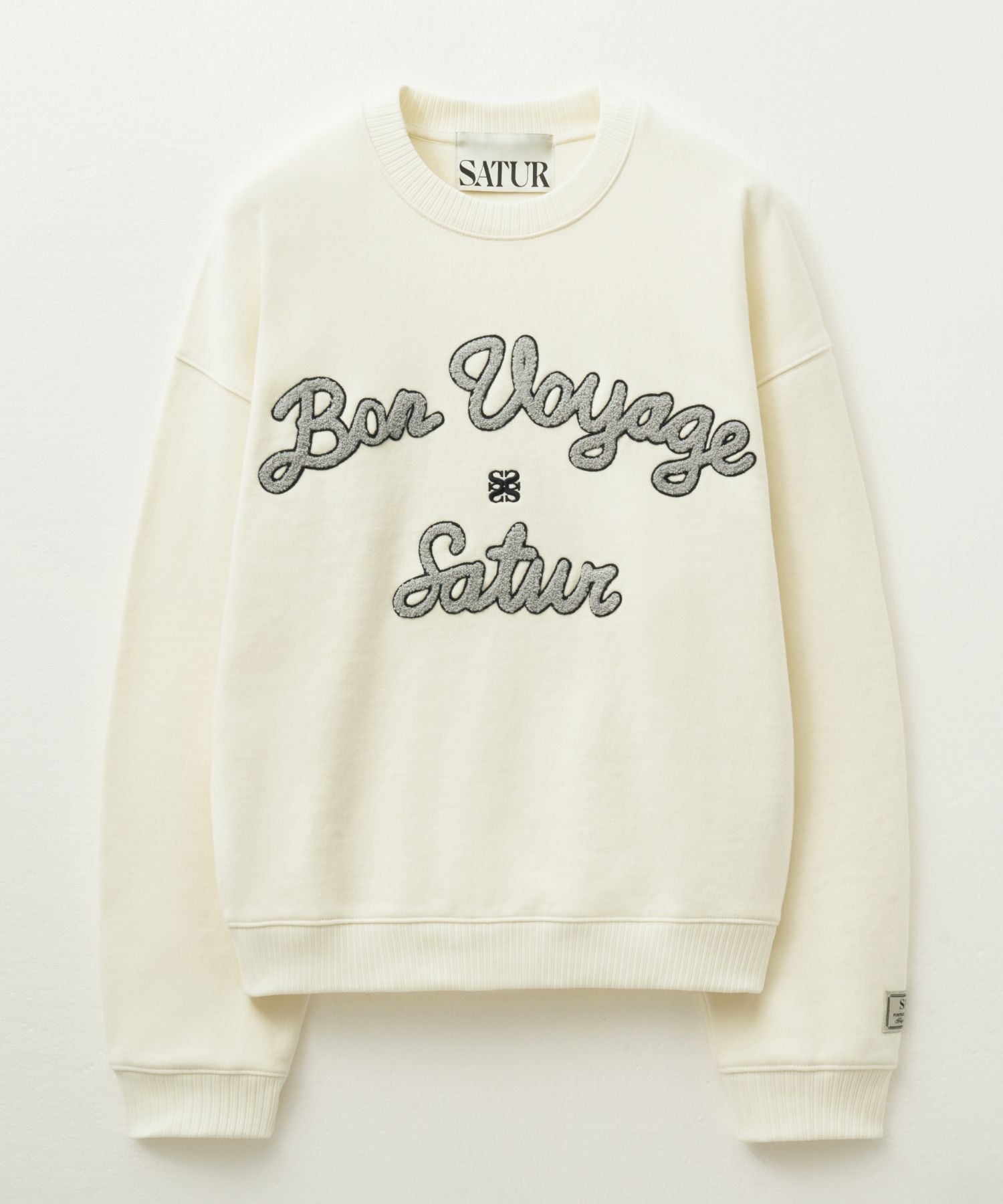 【SATUR】 Bon Voyage Sweatshirt MUSINSA公式 | SATUR Bon Voyage Buckle Fleece Sweatshirt Cream