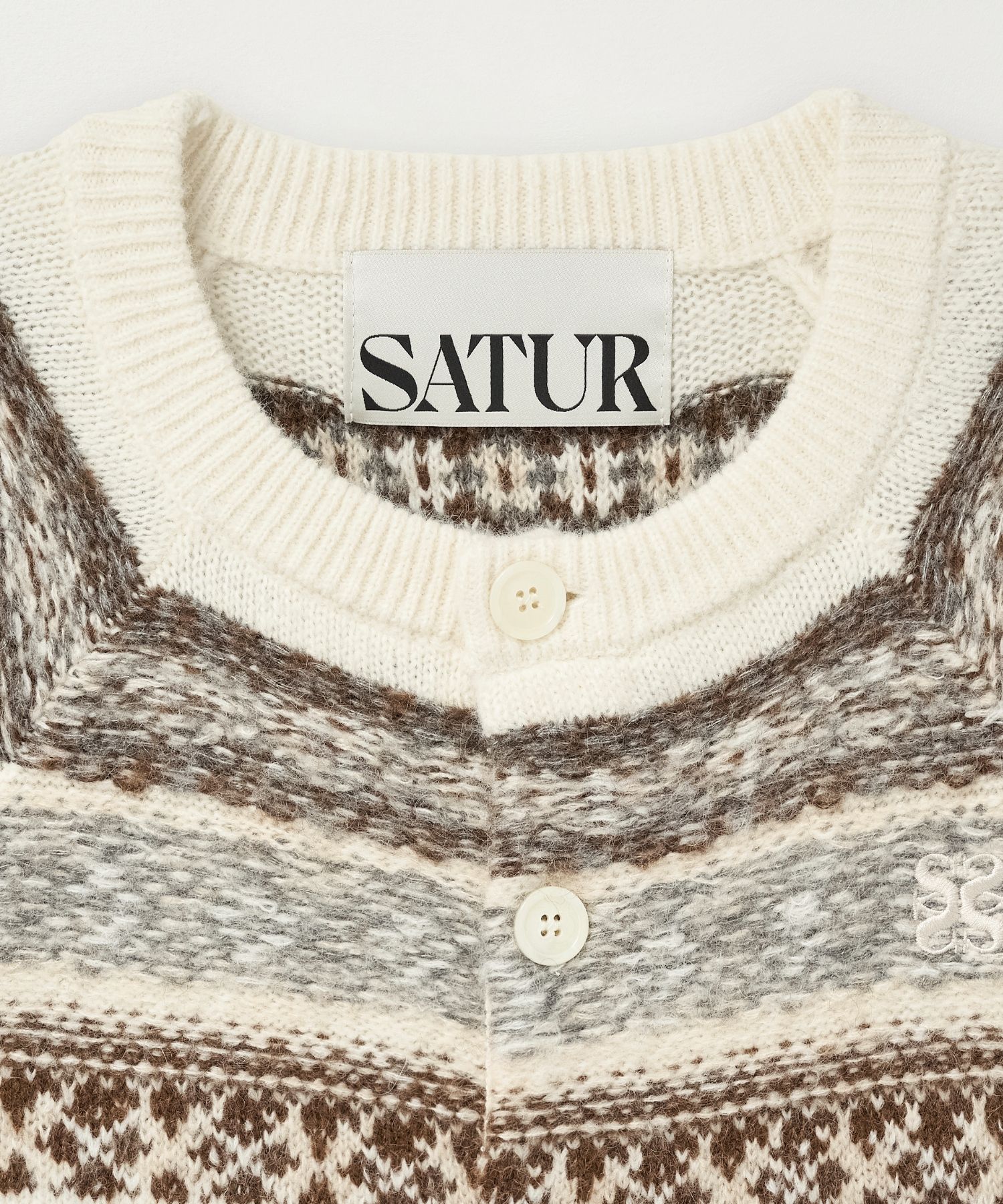 ★人気★【SATUR】★Nordic Reverse Knit Cardiga.n★ MUSINSA | SATUR Nordic reverse knit cardigan natural beige