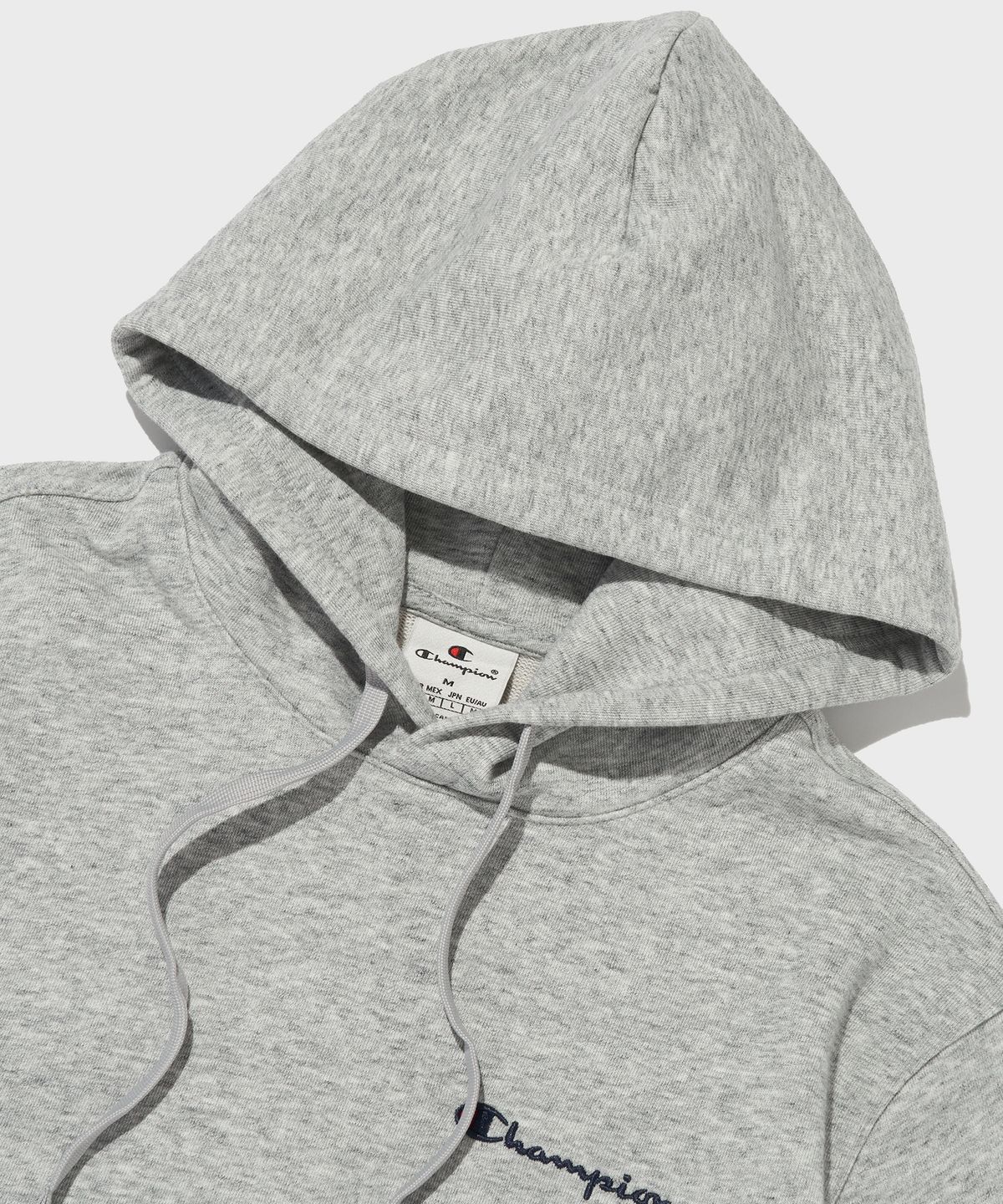 챔피온(CHAMPION) 스몰 스크립트 로고 후드 티셔츠 Normal Grey
