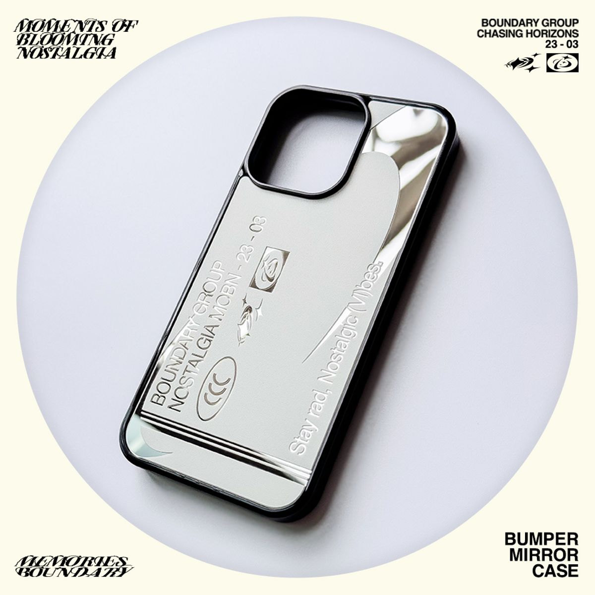 메모리즈바운더리(MEMORIESBOUNDARY) Nostalgic Vibes Bumper Mirror Phone Case