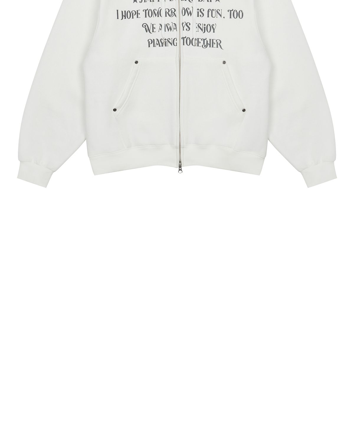 러브이즈트루(LUVISTRUE) FS LETTER HOOD ZIPUP(WHITE)