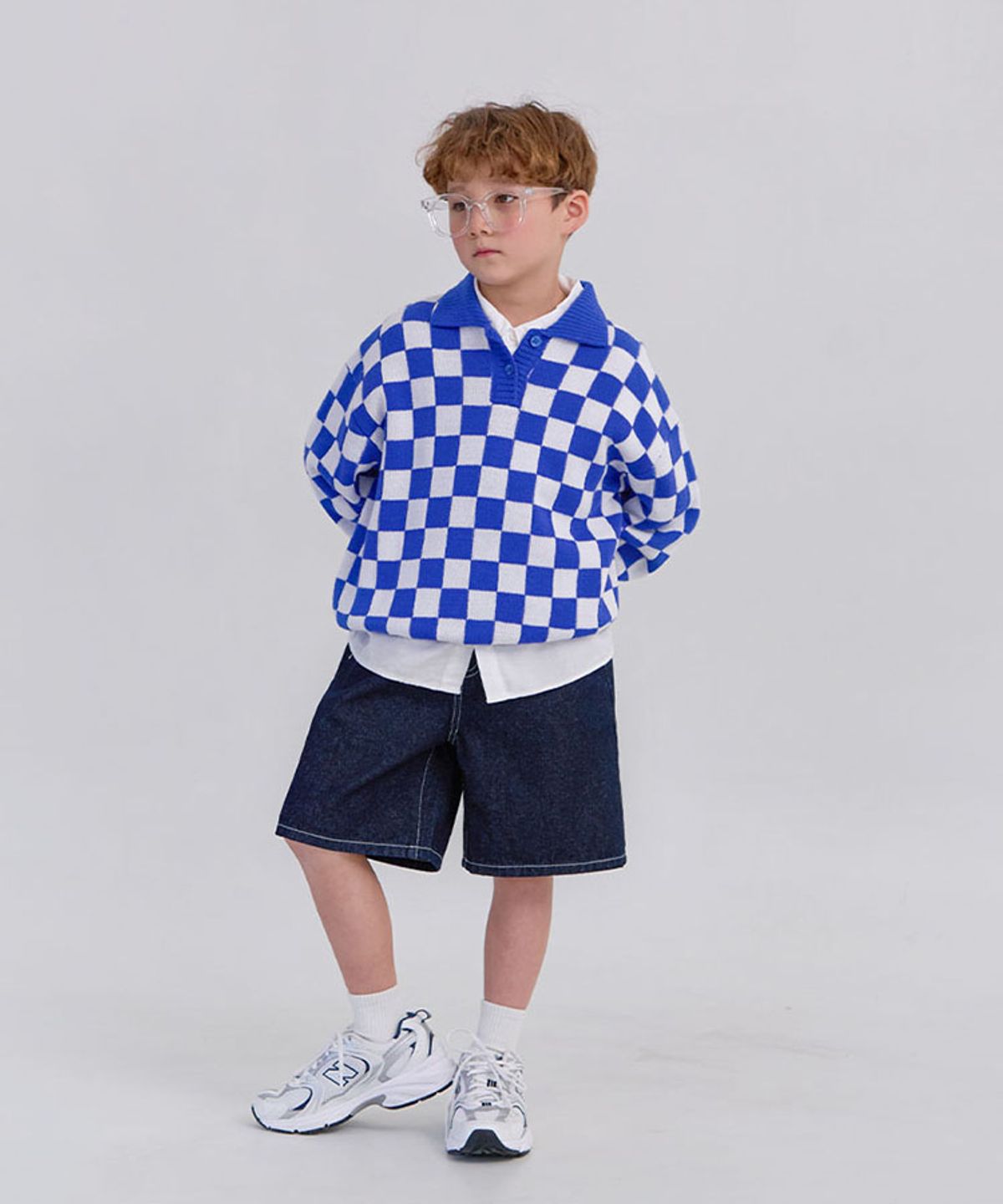 베리클로젯(BERRYCLOSET) 스웨그 체커 카라 니트