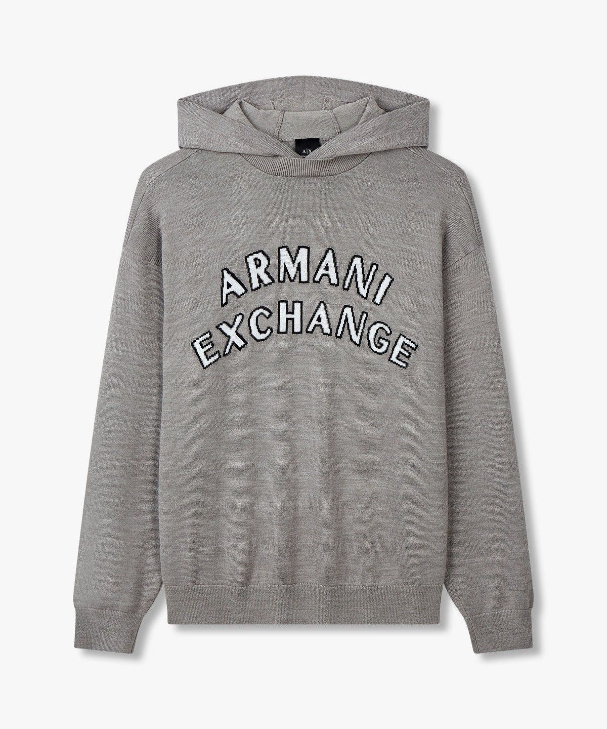 아르마니 익스체인지(ARMANI EXCHANGE) 남성 라운드 로고 후드 풀오버_멜란지 그레이 A414332026