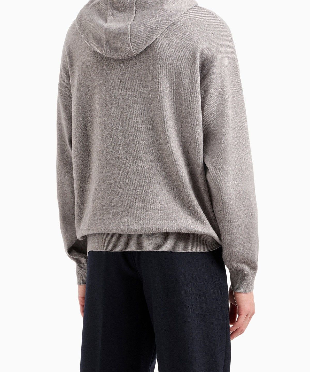 아르마니 익스체인지(ARMANI EXCHANGE) 남성 라운드 로고 후드 풀오버_멜란지 그레이 A414332026