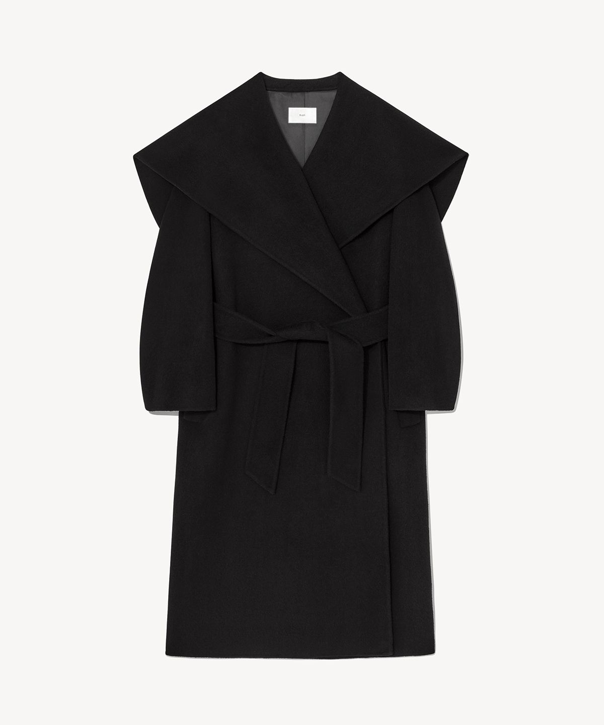 MUSINSA | RIDIFI Drape Belt Wool 100 Coat (black)