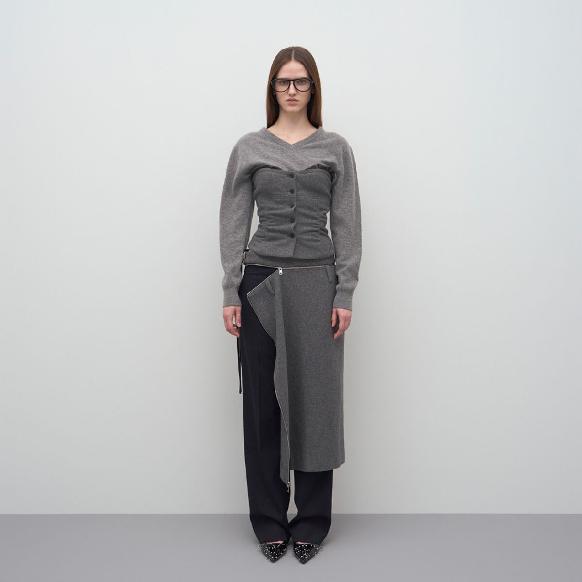 엘씨디씨티엠(LCDC™) WAIST-DETACHABLE MIDI SKIRT