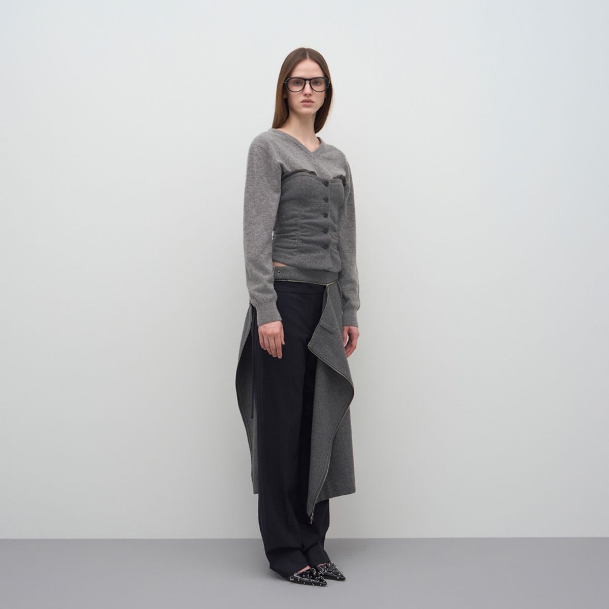 엘씨디씨티엠(LCDC™) WAIST-DETACHABLE MIDI SKIRT