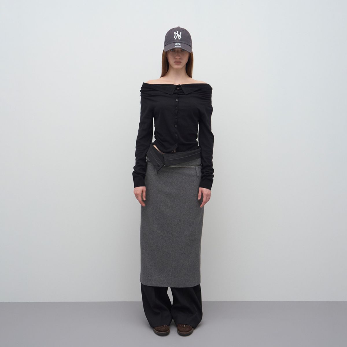 엘씨디씨티엠(LCDC™) WAIST-DETACHABLE MIDI SKIRT