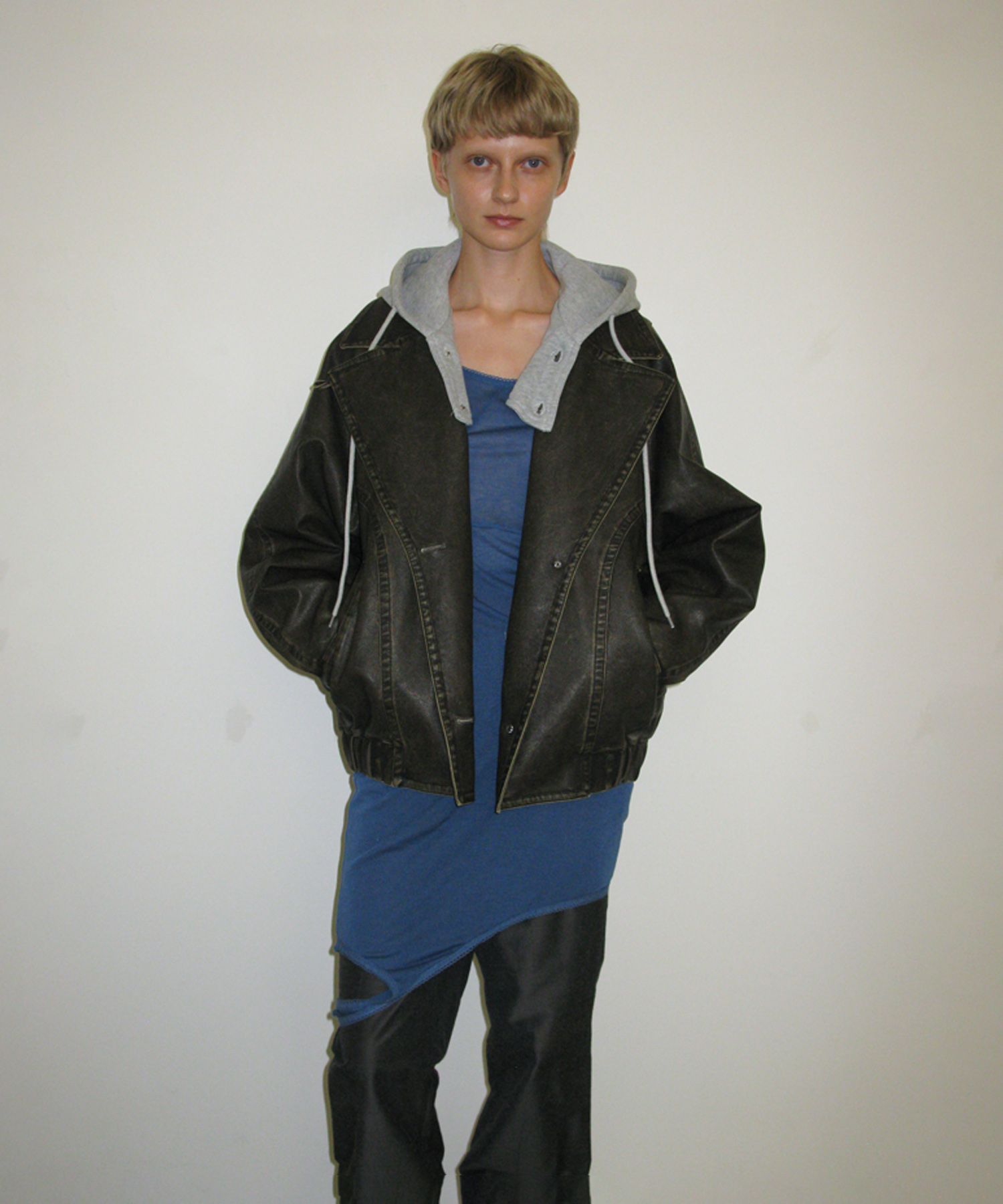 MUSINSA | PARTIMENTO WOMEN 3M Thinsulate 2WAY Leather Hoodie