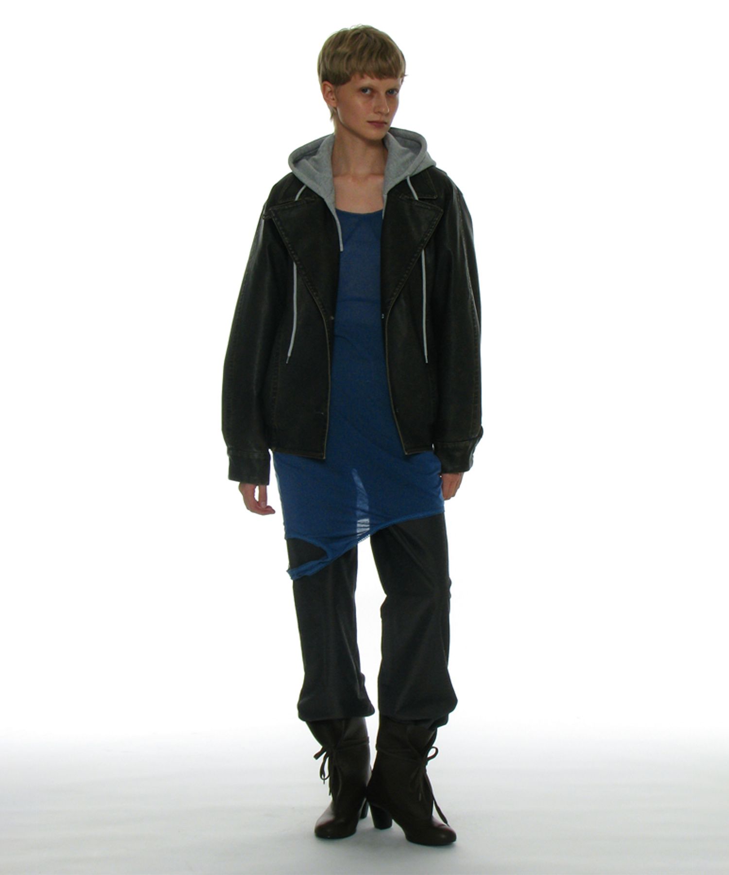 MUSINSA | PARTIMENTO WOMEN 3M Thinsulate 2WAY Leather Hoodie