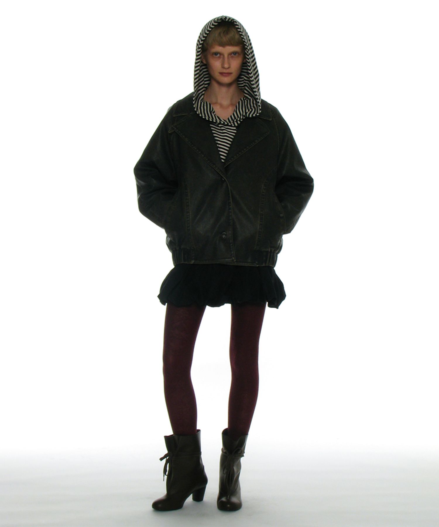 ★PARTIMENTO★ 3M Thinsulate 2WAY Hoodie Bomber Jacket Khaki MUSINSA | PARTIMENTO WOMEN 3M Thinsulate 2WAY Leather Hoodie