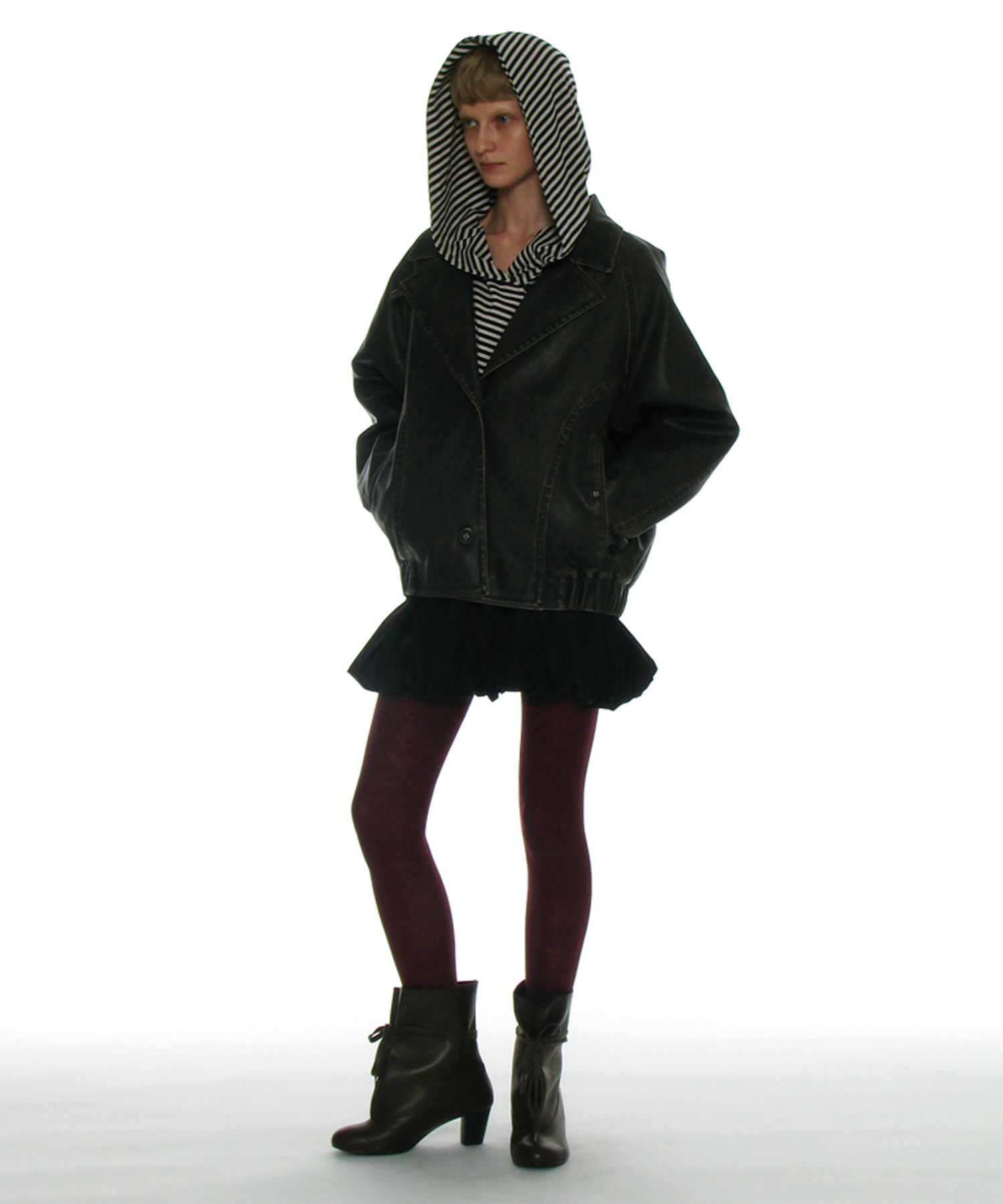 ★PARTIMENTO★ 3M Thinsulate 2WAY Hoodie Bomber Jacket Khaki MUSINSA | PARTIMENTO WOMEN 3M Thinsulate 2WAY Leather Hoodie