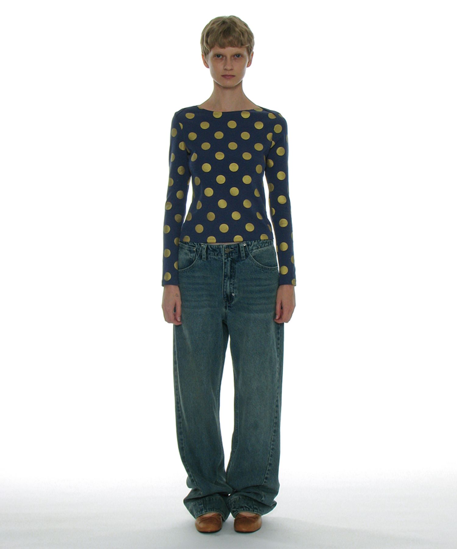 PARTIMENTO WOMEN ドット デニム MUSINSA公式 | PARTIMENTO WOMEN Dot All Over Printed Long