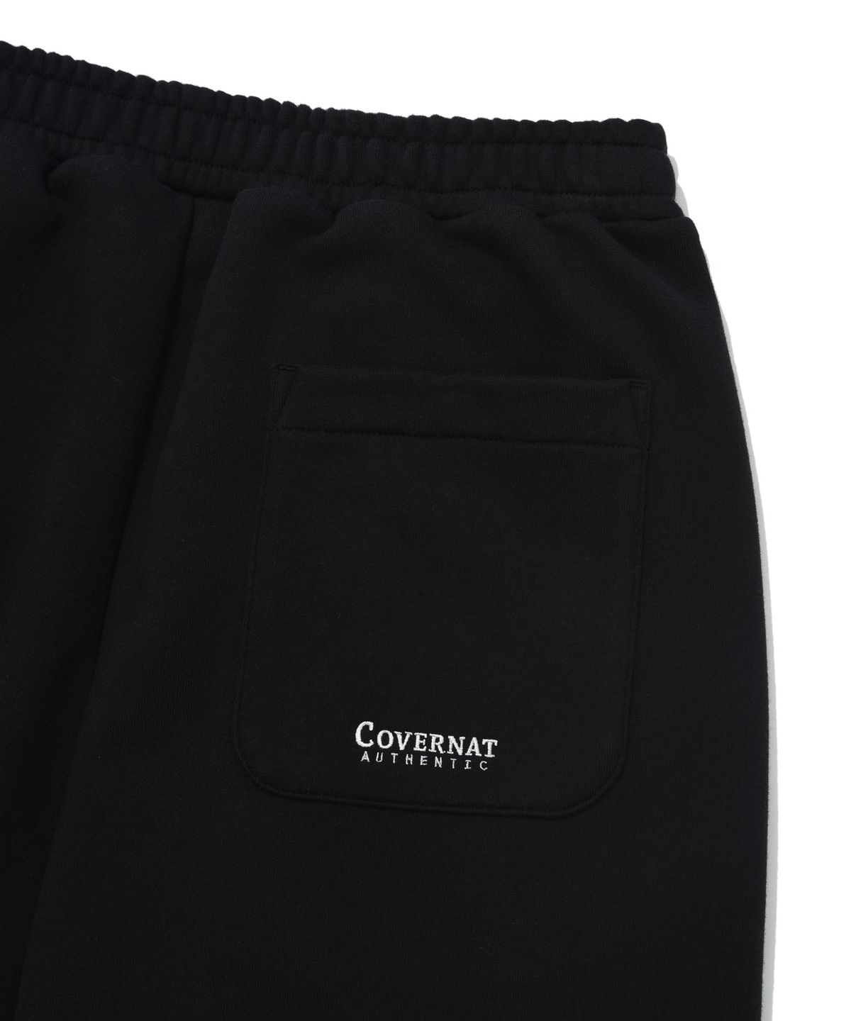 커버낫(COVERNAT) 투턱 리얼 와이드핏 스웻 팬츠 블랙