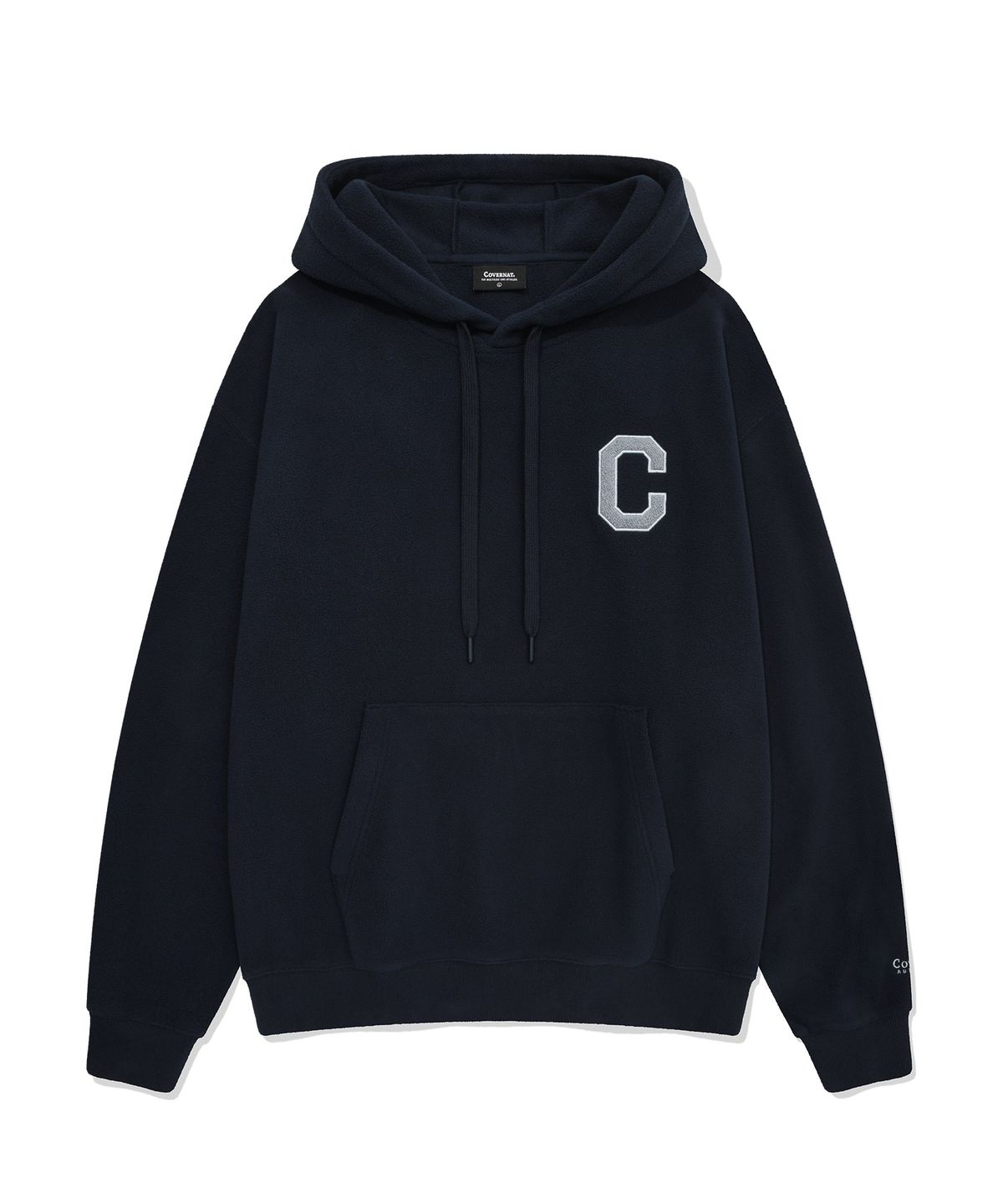 커버낫(COVERNAT) C 로고 플리스 오버핏 후디 네이비