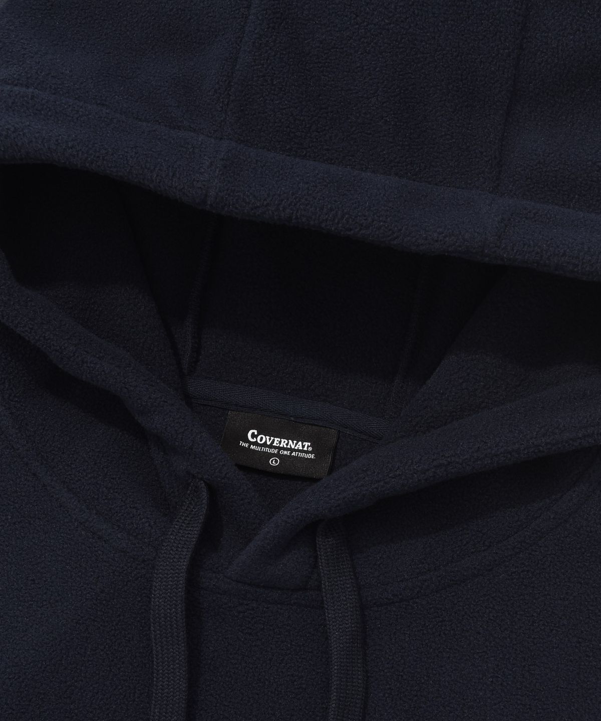 커버낫(COVERNAT) C 로고 플리스 오버핏 후디 네이비