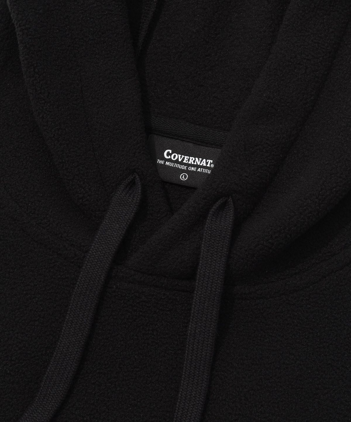 커버낫(COVERNAT) C 로고 플리스 오버핏 후디 블랙
