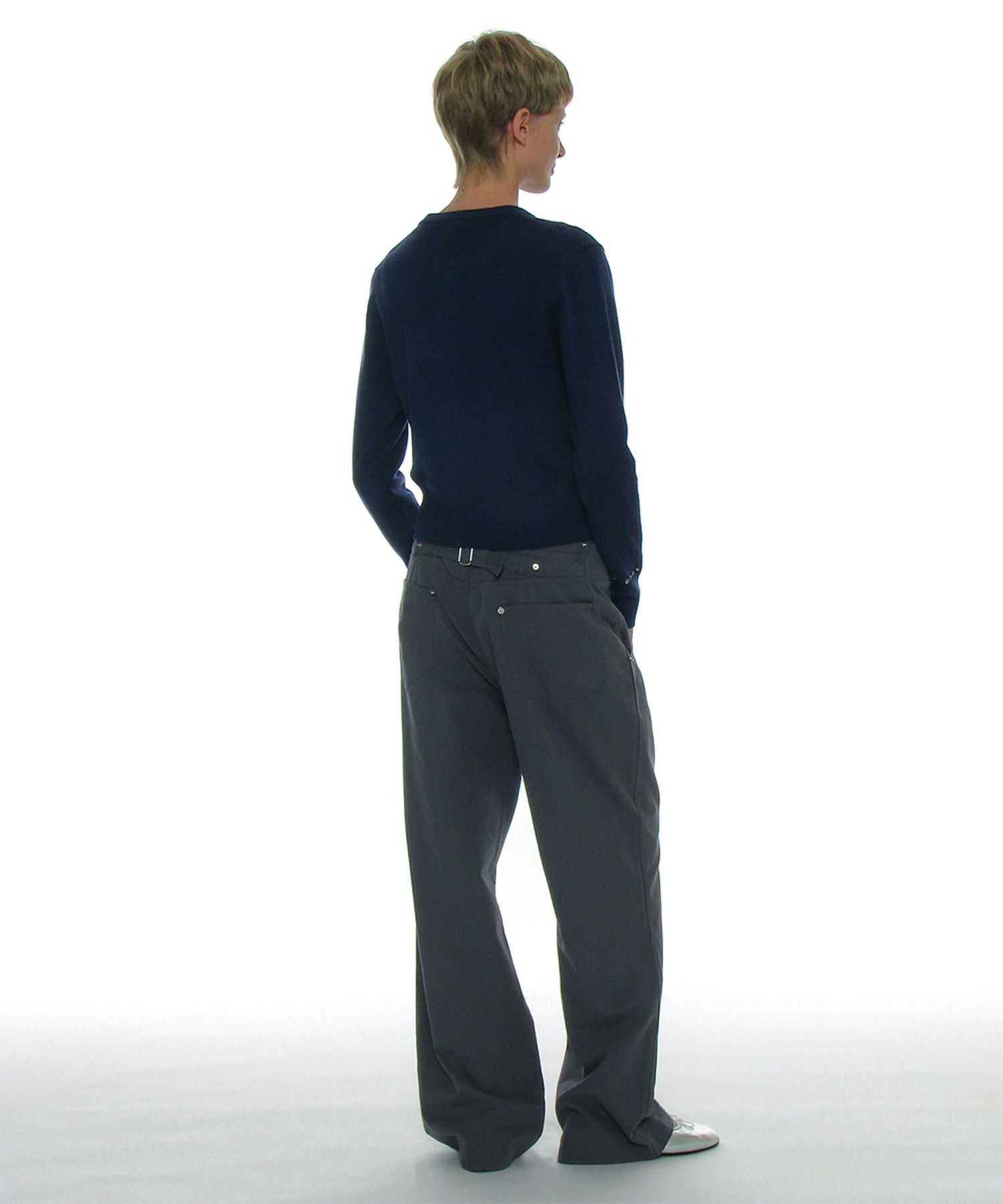 カーディガン PARTIMENTO Knit Zip-up Cardigan 5MM361 MUSINSA | PARTIMENTO WOMEN Studded Zip-up Knit Cardigan_Navy