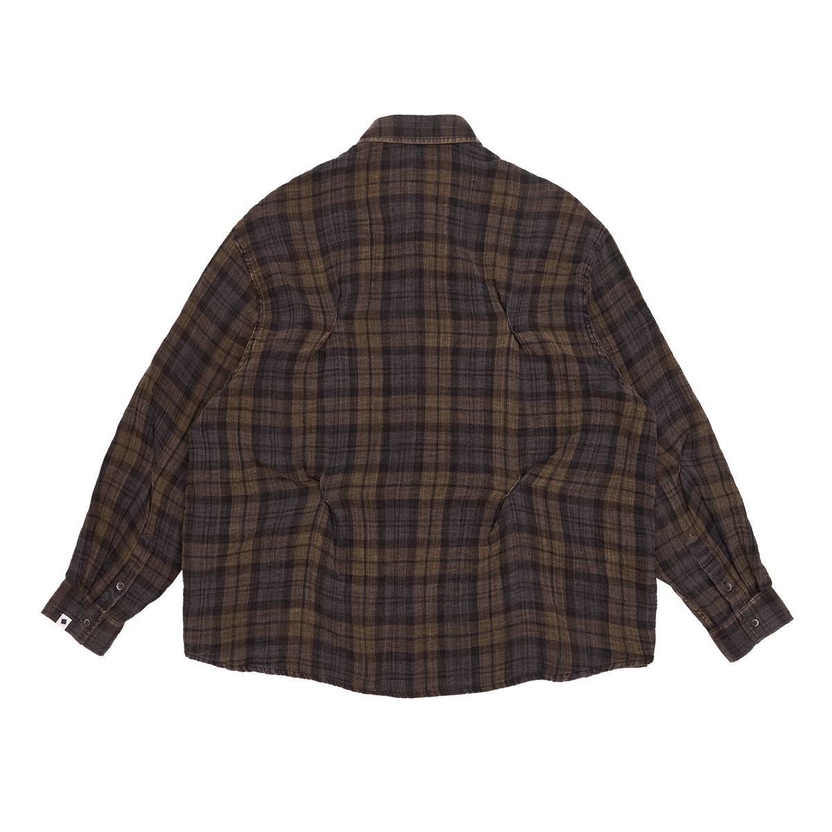 노쿨러스(NOSCOULEURS) OLD WASHED CHECK BITE SHIRTS KHAKI
