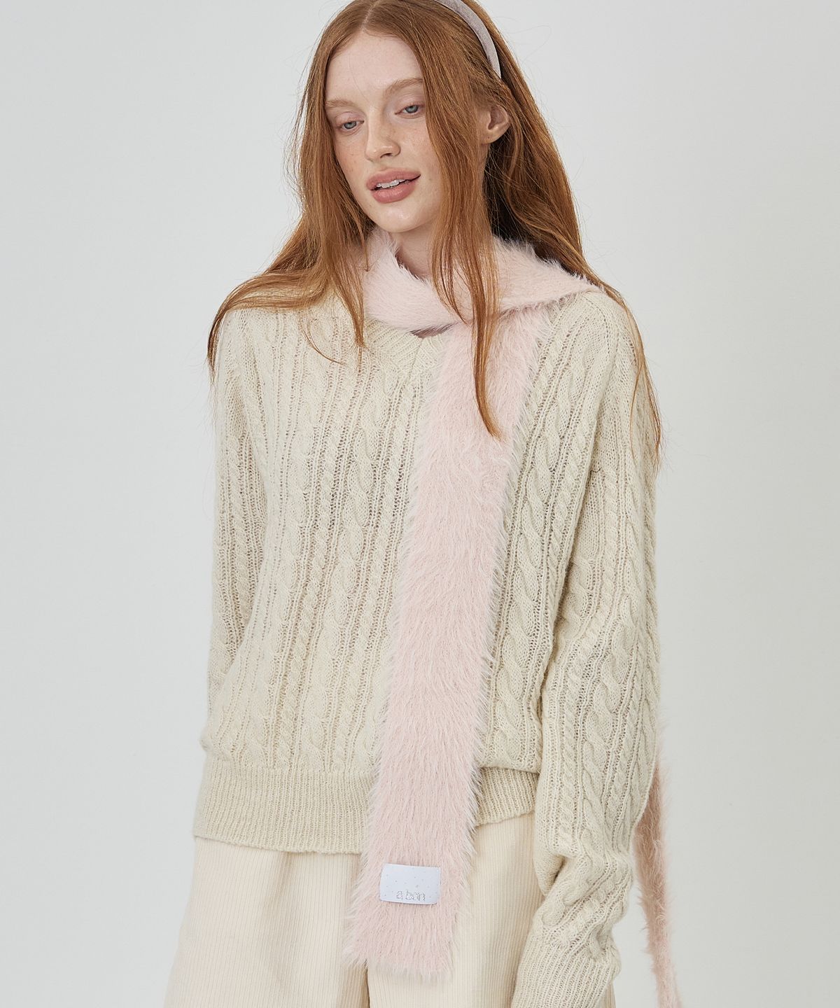 에이본(THE-ABON) 소프트 벨보아 타이 머플러 민트
