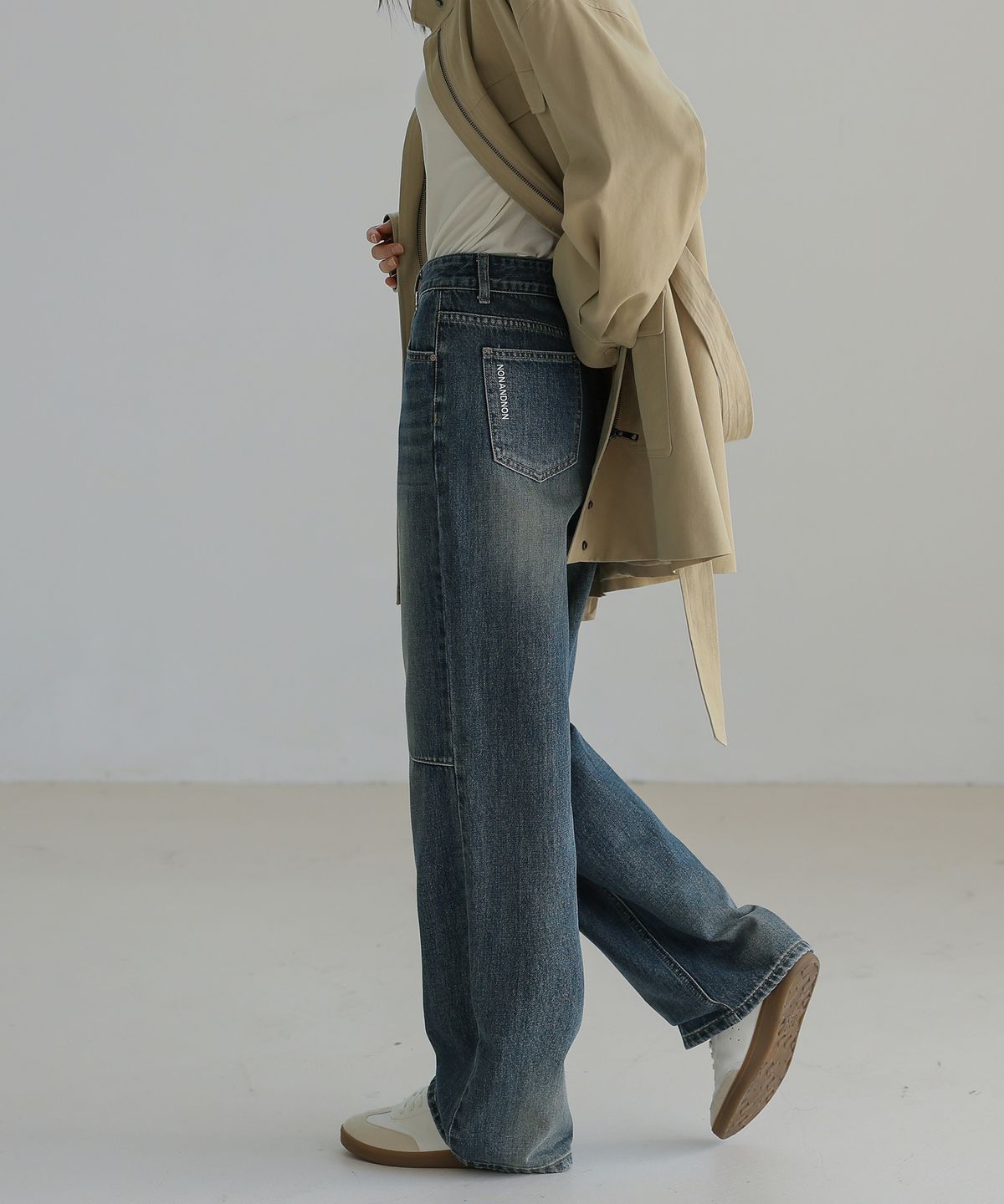 논앤논(NON AND NON) INCISION DART WASHING DENIM PANTS_NFDP4128 (BLUE)