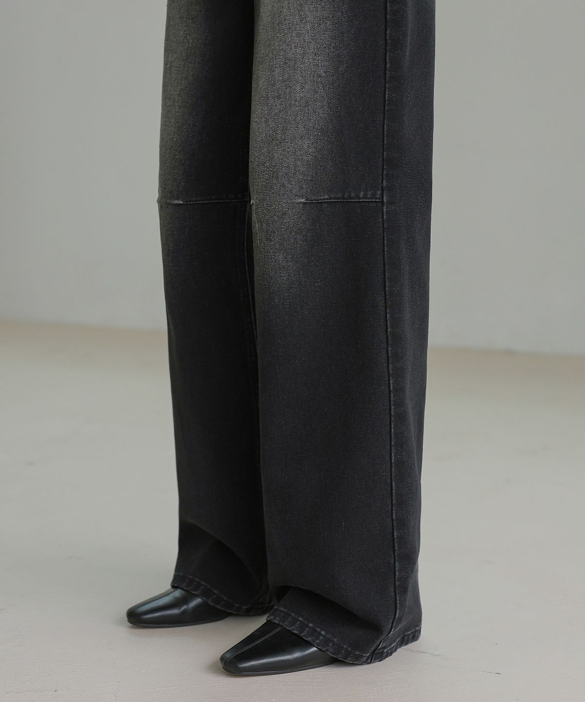 논앤논(NON AND NON) INCISION DART WASHING DENIM PANTS_NFDP4128 (BLACK)