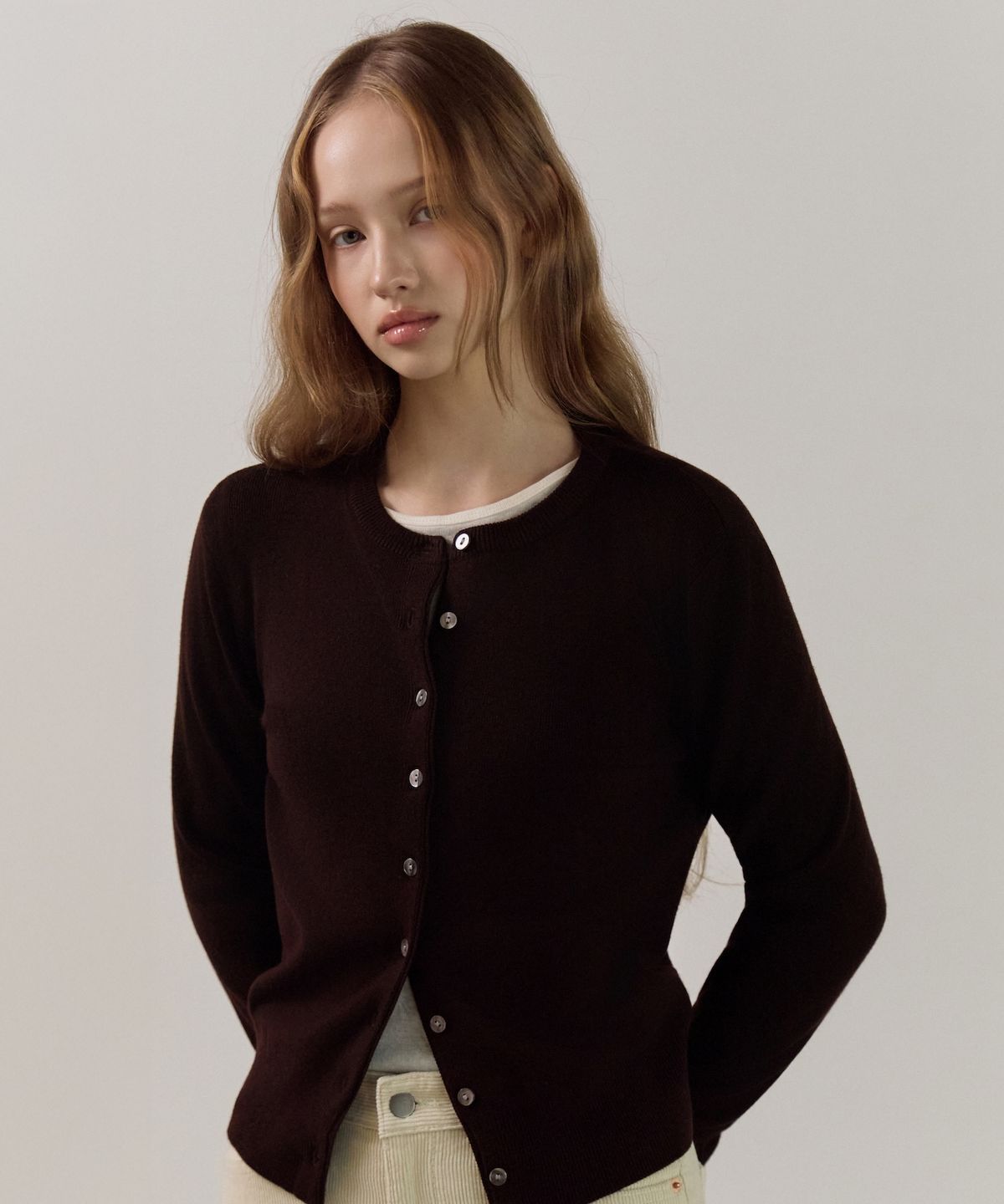엘리오티(ELLIOTI) Round Neck Button Cardigan_5Color