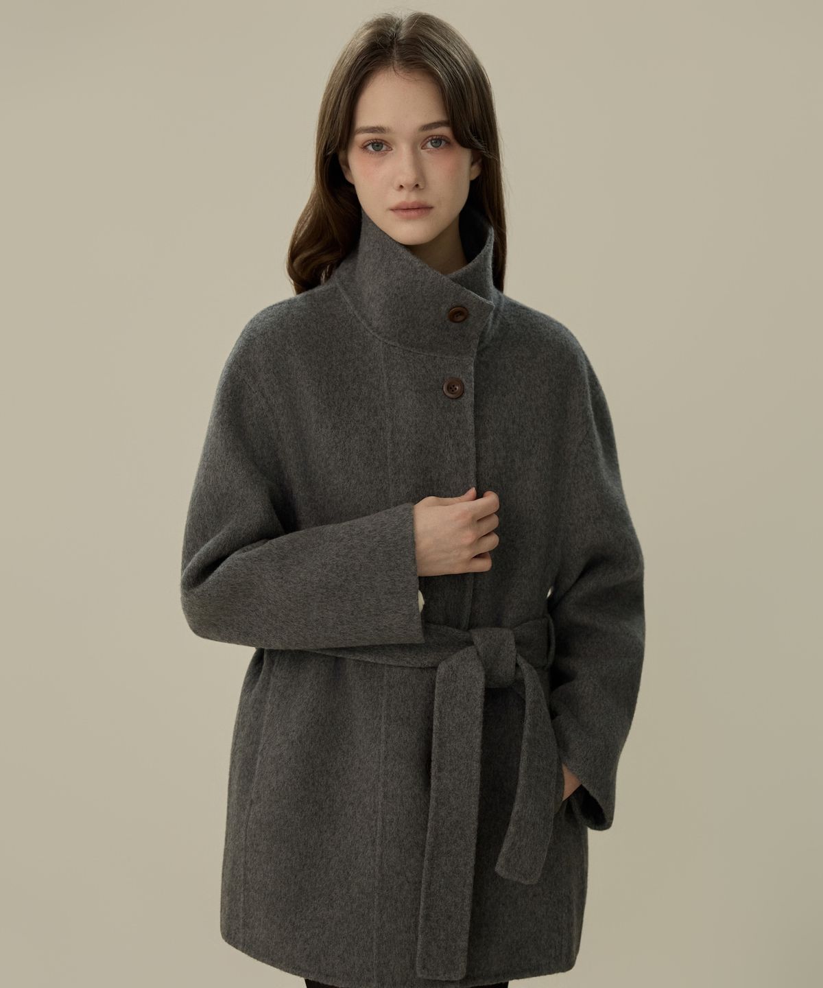 엘리오티(ELLIOTI) Handmade Wool Half Robe Coat_3Color