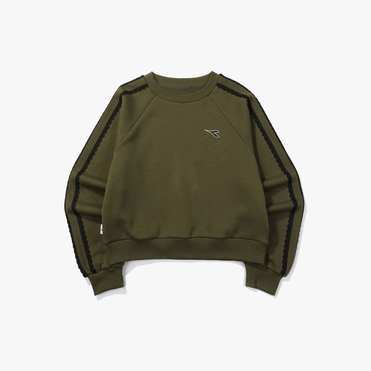 디아도라(diadora) 크로스코트 레이스 라인 맨투맨 우먼 KHAKI
