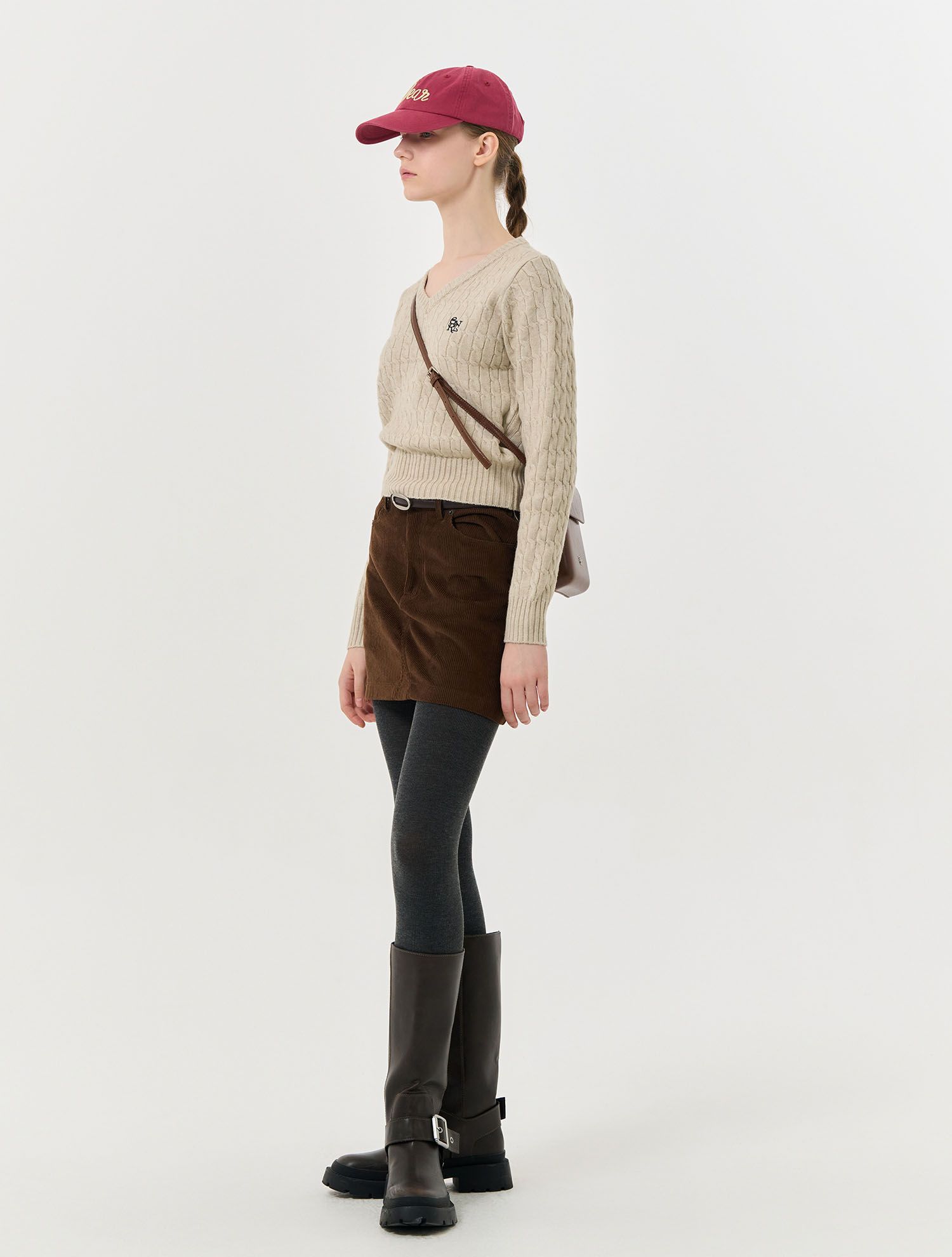 MUSINSA | GENERAL IDEA GNRL Wool V-neck Cable Pullover