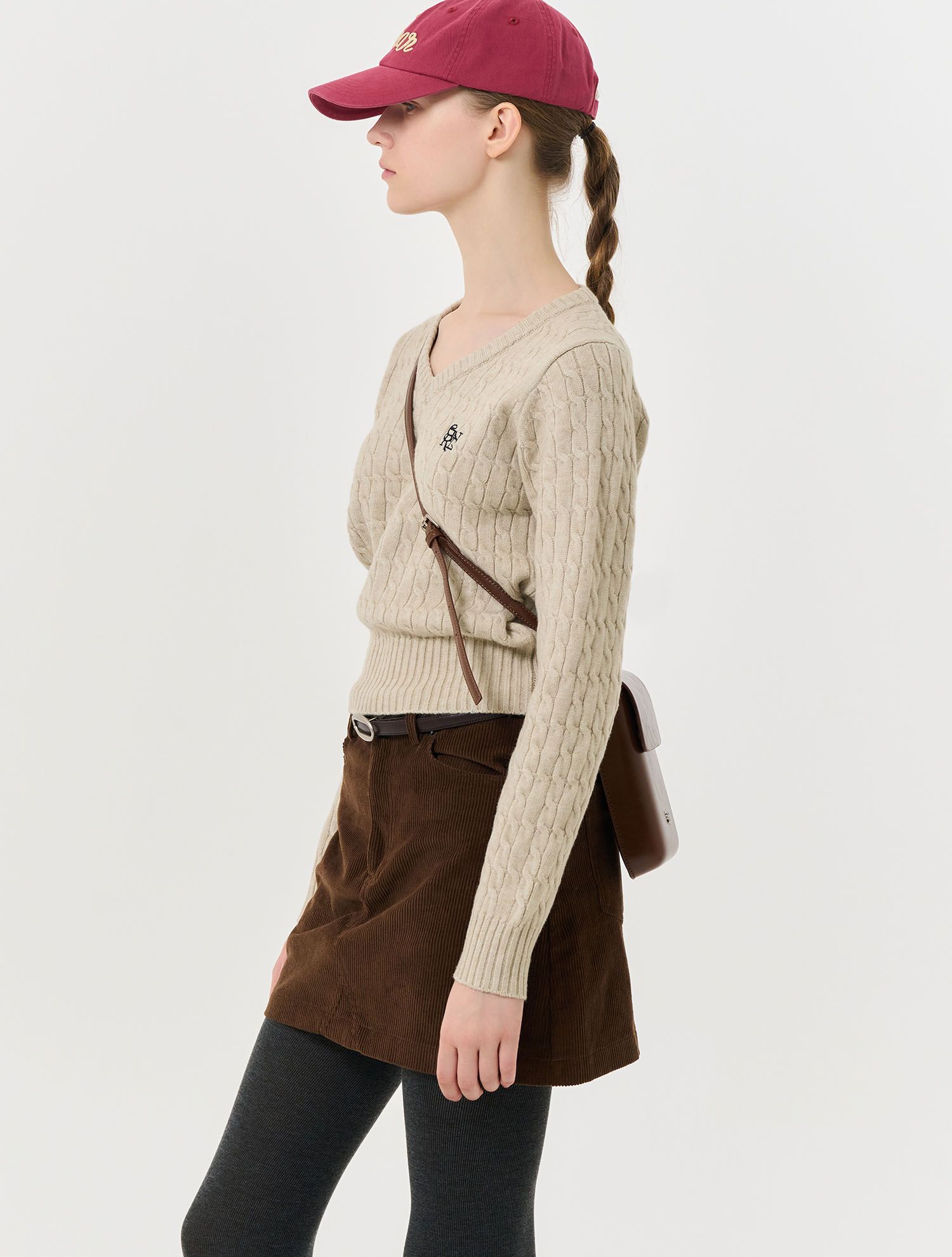 MUSINSA | GENERAL IDEA GNRL Wool V-neck Cable Pullover