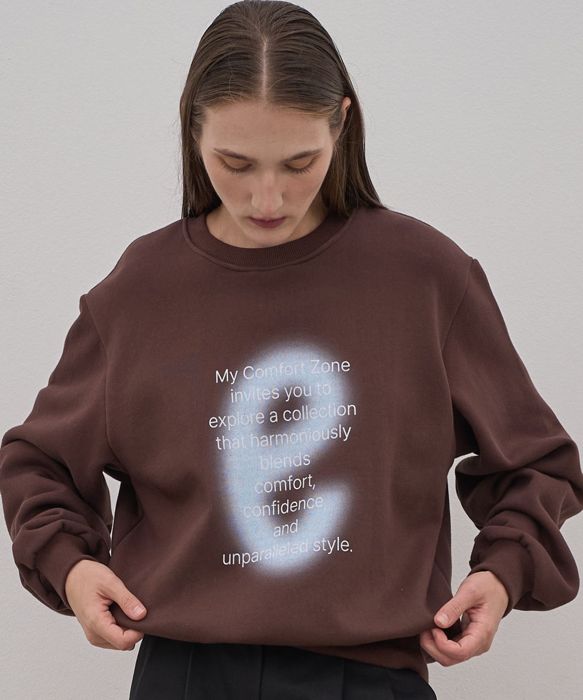 엘리오티(ELLIOTI) E Blur Sweatshirts_Brown