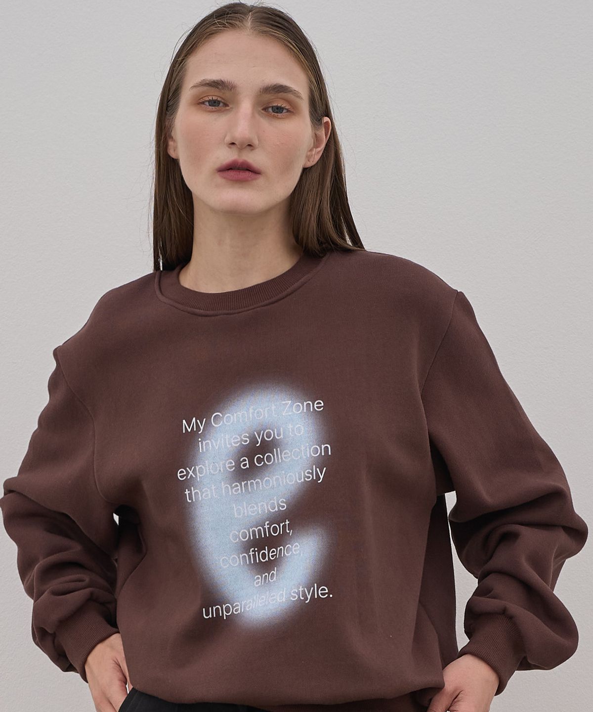 엘리오티(ELLIOTI) E Blur Sweatshirts_Brown
