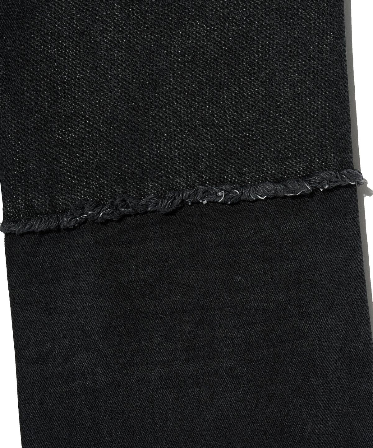 브라운브레스(BROWNBREATH) W TWO TONE SECTION DENIM PANTS - BLACK