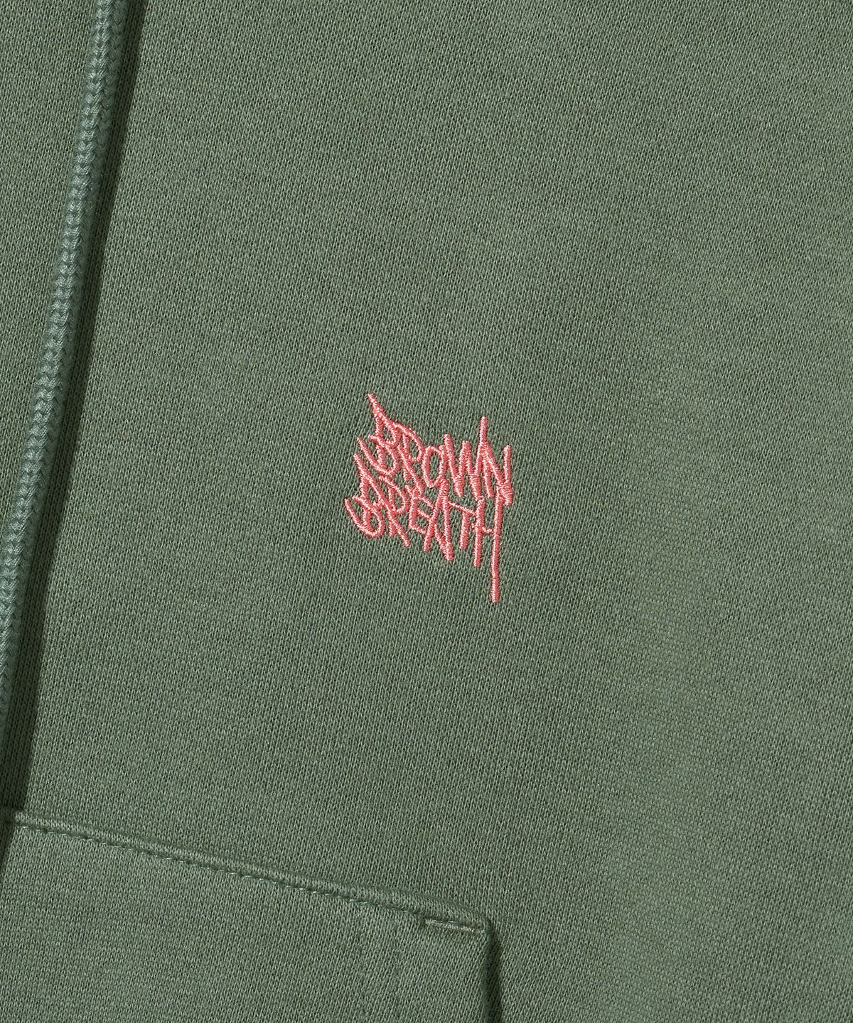브라운브레스(BROWNBREATH) W MESS SEOUL TAG CROP HOODIE - KHAKI