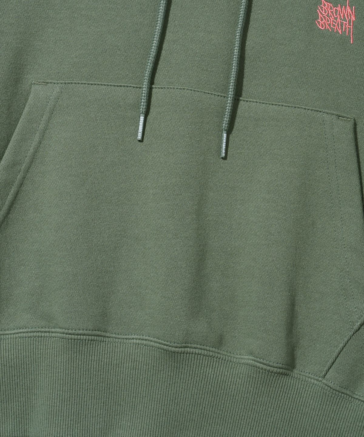 브라운브레스(BROWNBREATH) W MESS SEOUL TAG CROP HOODIE - KHAKI