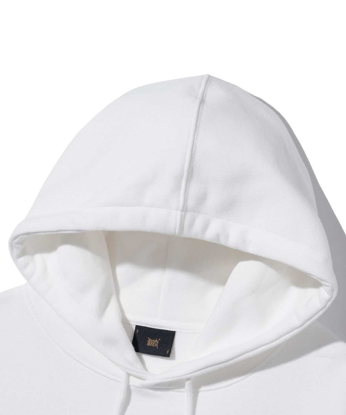 브라운브레스(BROWNBREATH) W MESS SEOUL TAG CROP HOODIE - OFF WHITE