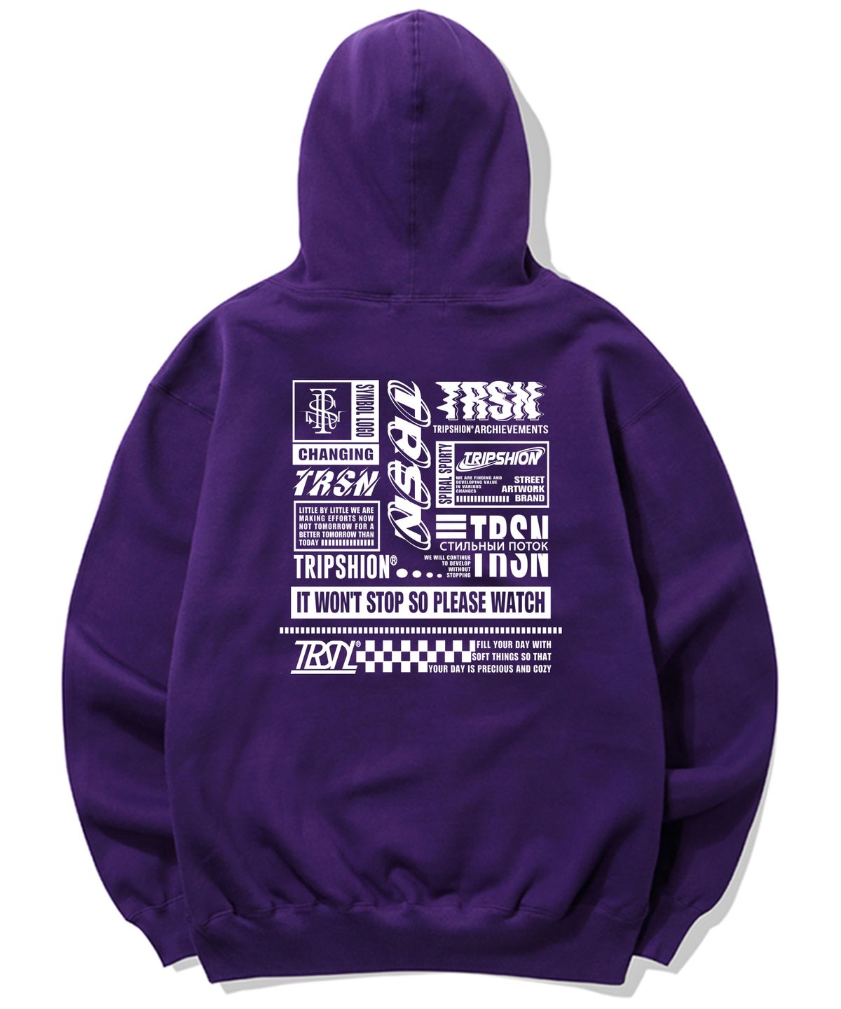 트립션(TRIPSHION) Big Logo Compil Graphic 후드티 - 9 컬러