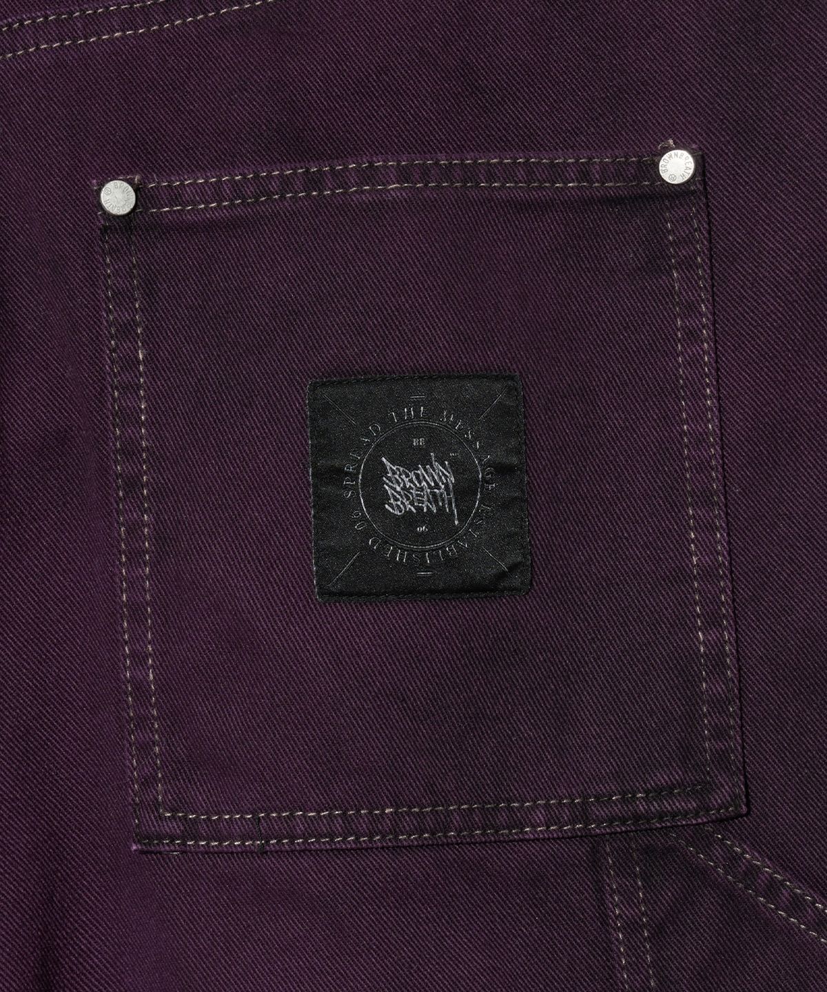 브라운브레스(BROWNBREATH) STAMP TAG DOUBLE KNEE PANTS - PURPLE
