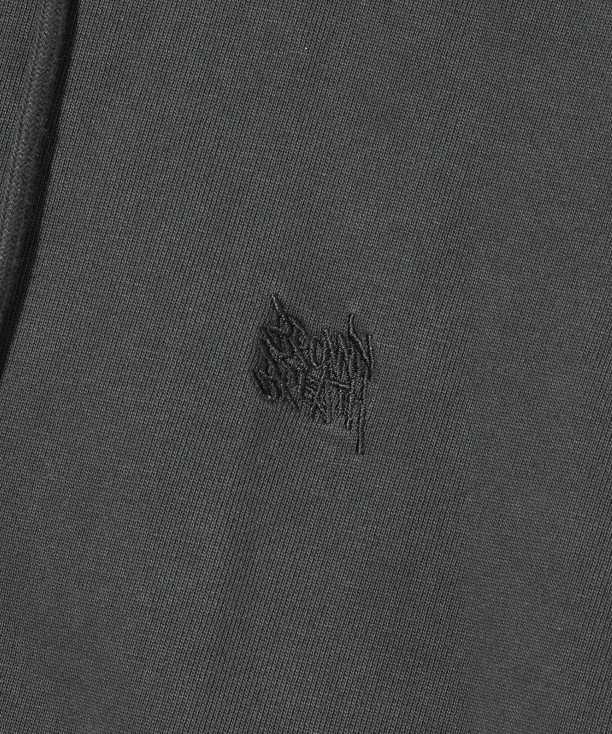브라운브레스(BROWNBREATH) PIGMENT TAG HOODIE - CHARCOAL