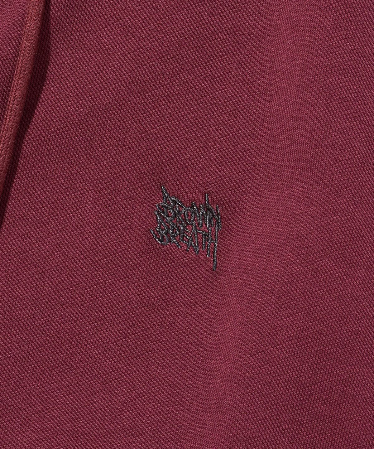 브라운브레스(BROWNBREATH) PIGMENT TAG HOOD ZIP UP - BURGUNDY