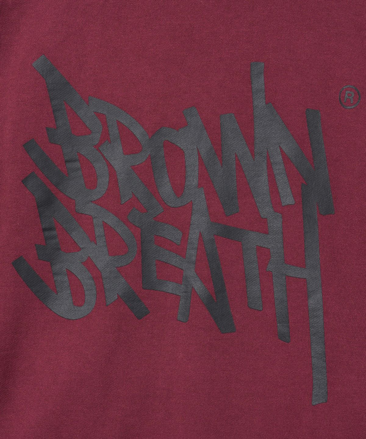 브라운브레스(BROWNBREATH) PIGMENT TAG HOOD ZIP UP - BURGUNDY